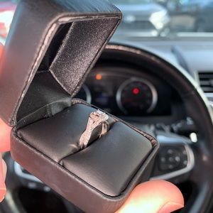 Engagement ring : 14k White gold, comes with band.